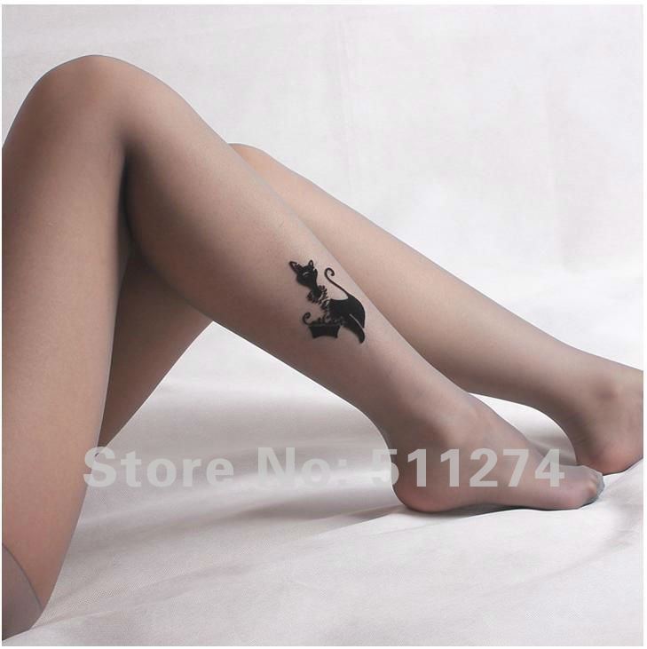 New arrival,Small cat tattoo stockings Ultra-thin Sexy even pant's stockings,Free shipping