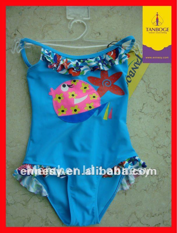 new arrival! soft fabric nylon spandex one-piece swimsuit kids girls swimwear
