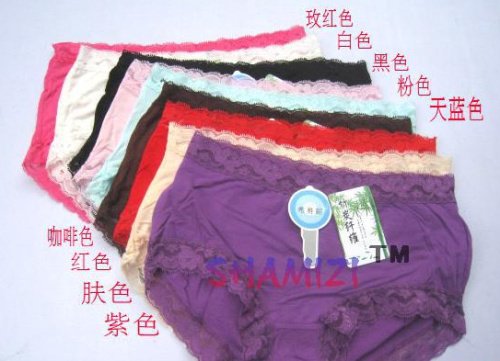 New arrival soft lace adorn mid/high waist bamboo fiber underwear,wholesale women's briefs,free shipping,lot033