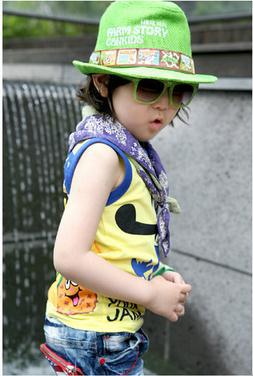 New arrival summer 2013 children's vest male female child cartoon pattern sleeveless T-shirt 100% cotton vest