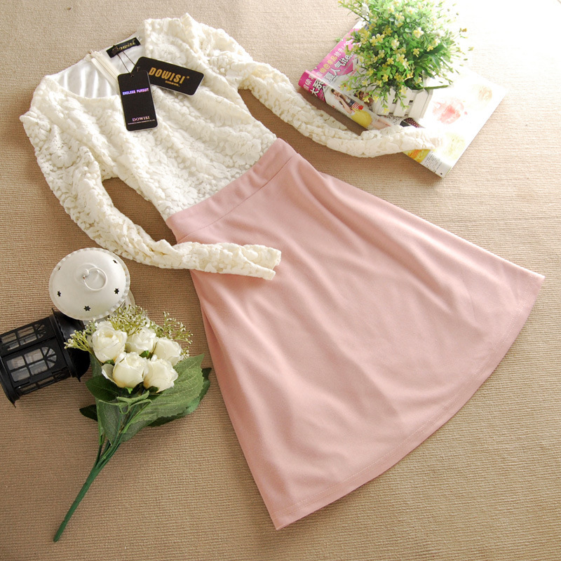 New arrival Sweet Female Skirt lace Slim Lace one-piece dress Free Shipping