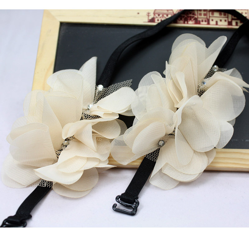 New arrival sweet three-dimensional petals rhinestone decoration double-shoulder fairy shoulder strap pectoral girdle underwear