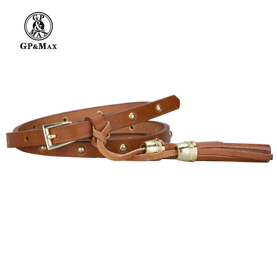 New arrival tassel genuine leather belt women's decoration cowhide strap female fashion all-match
