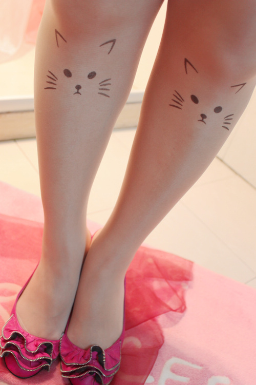 New Arrival Tattoo Stockings,Cat Style Cute Women Panthose,Women Fashion Socks,Wholesale,Free Shipping