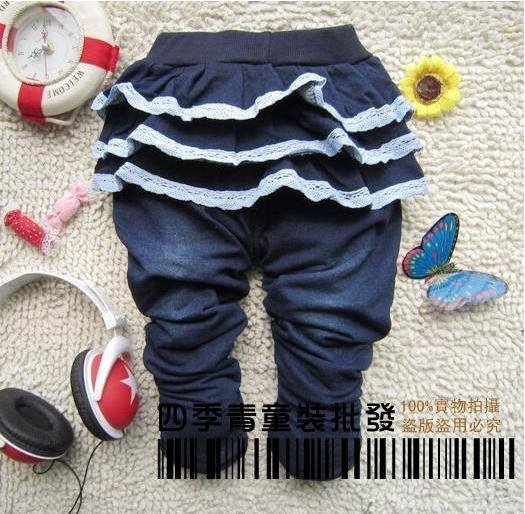 new arrival Thicker warm children frilly JEANS pants trousers 1-5years 100%COTTON High Quality Cute Best gifts
