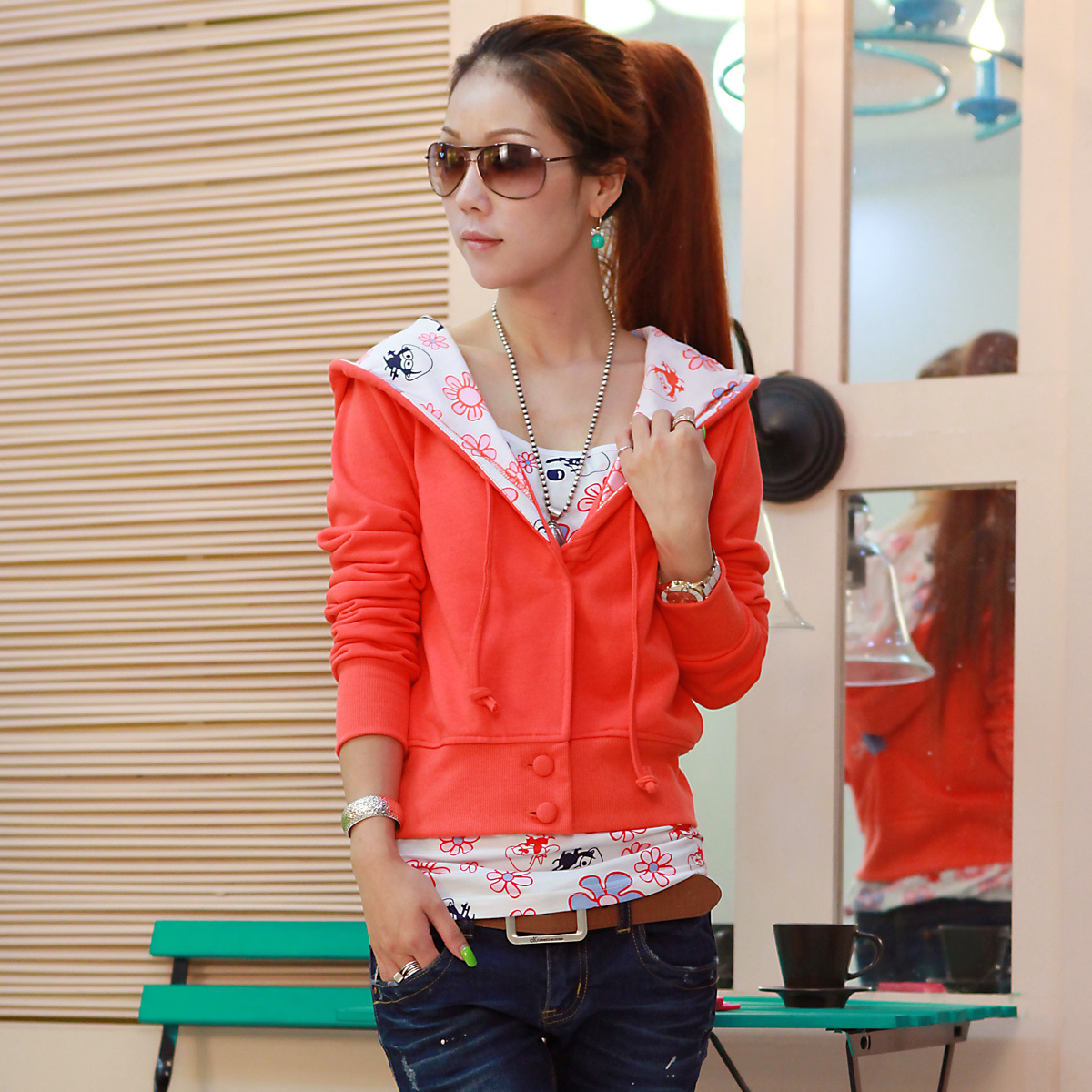 New arrival twinset coat outerwear cardigan short jacket female spring and autumn casual school wear female 2013 spring