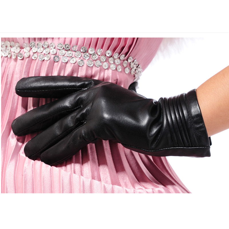 New arrival wave leather gloves female thin thermal winter genuine leather gloves women's genuine leather sheepskin gloves