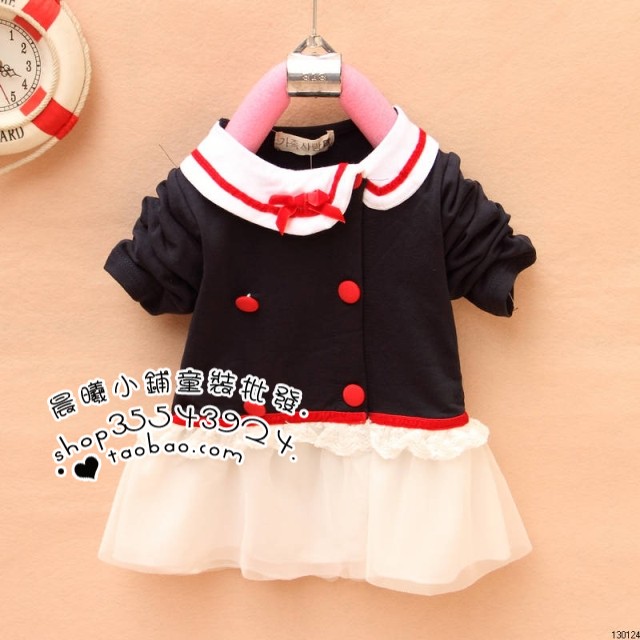 new arrival wholesale children clothing 1330ax 2013 spring 0 - 3 double breasted peter pan collar long-sleeve shirt 0.6