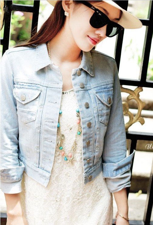 New arrival Wholesale Korean fashion short style jacket ladies  jeans jackets women coat