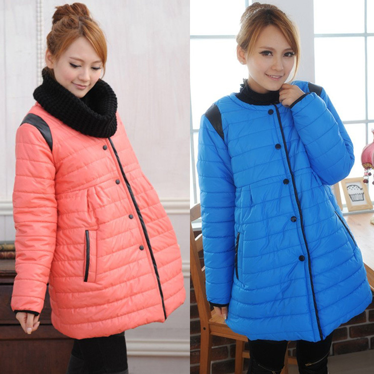 New arrival winter fashion patchwork cotton-padded jacket maternity thermal wadded jacket outerwear belt muffler scarf -181