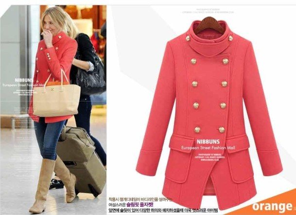 New arrival  women double-breasted button Wool Jacket warm coat for winter free shipping