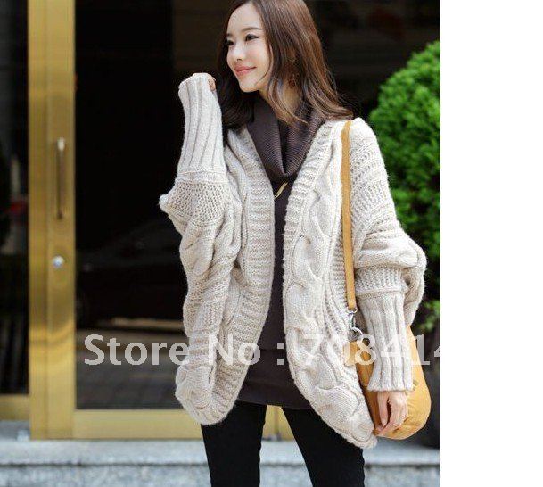 New arrival women fashion autumn winter thick bat Sleeve long Cardigan Sweater/Free Shipping/promotion Hot sale