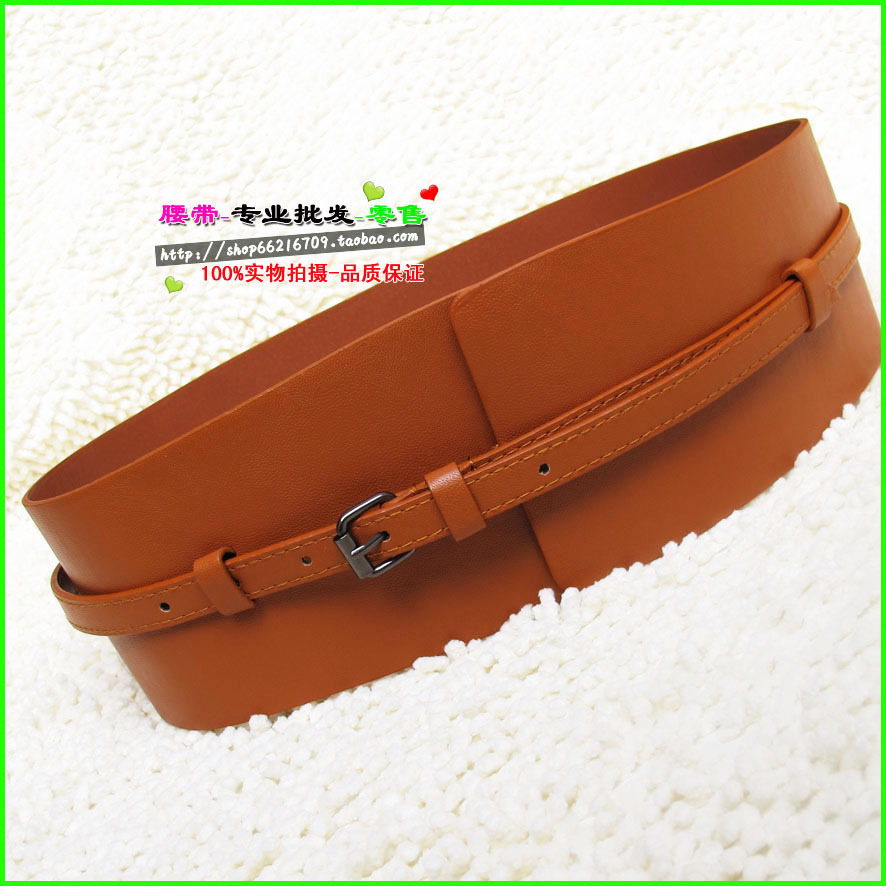 New Arrival Women Faux Leather Wide Fashion Dress Down Belt  Christmas Gift Cummerbund Two Kinds Of Usage