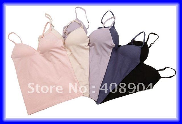 New arrival women Modal Vest Top wireless bra with straps 6colors optional 100pcs