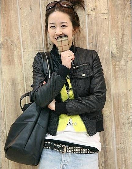 New Arrival Women's Faux Leather Jacket,PU Lapel Coat,Outerwear/women's fashion short coat/outerwear 883