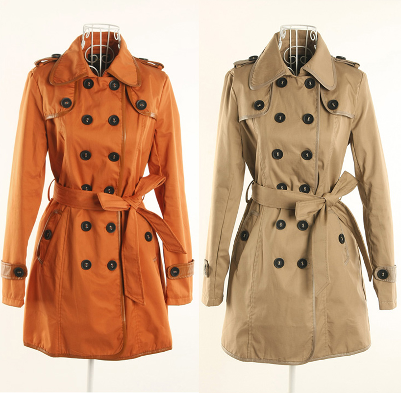 New arrival women's patchwork fashion elegant slim handsome long design trench outerwear