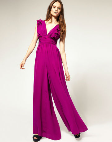 New Arrival women's Sexy deep V-Neck chiffon high waist Jumpsuit/Jump Suit 3 color,Free Shipping