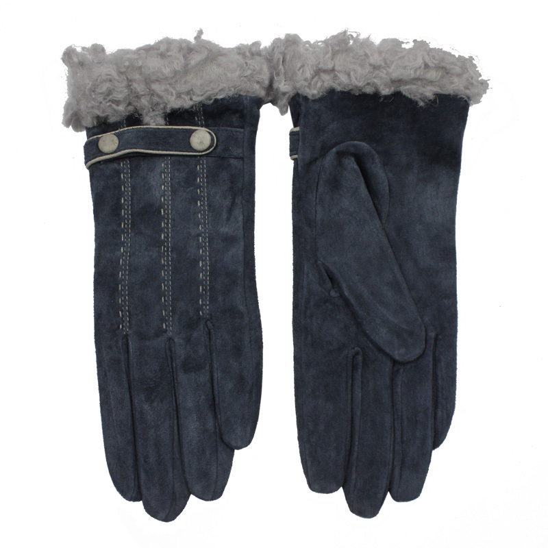 New arrival women's the pig suede leather gloves kenmont autumn and winter thermal gloves finger gloves 4902