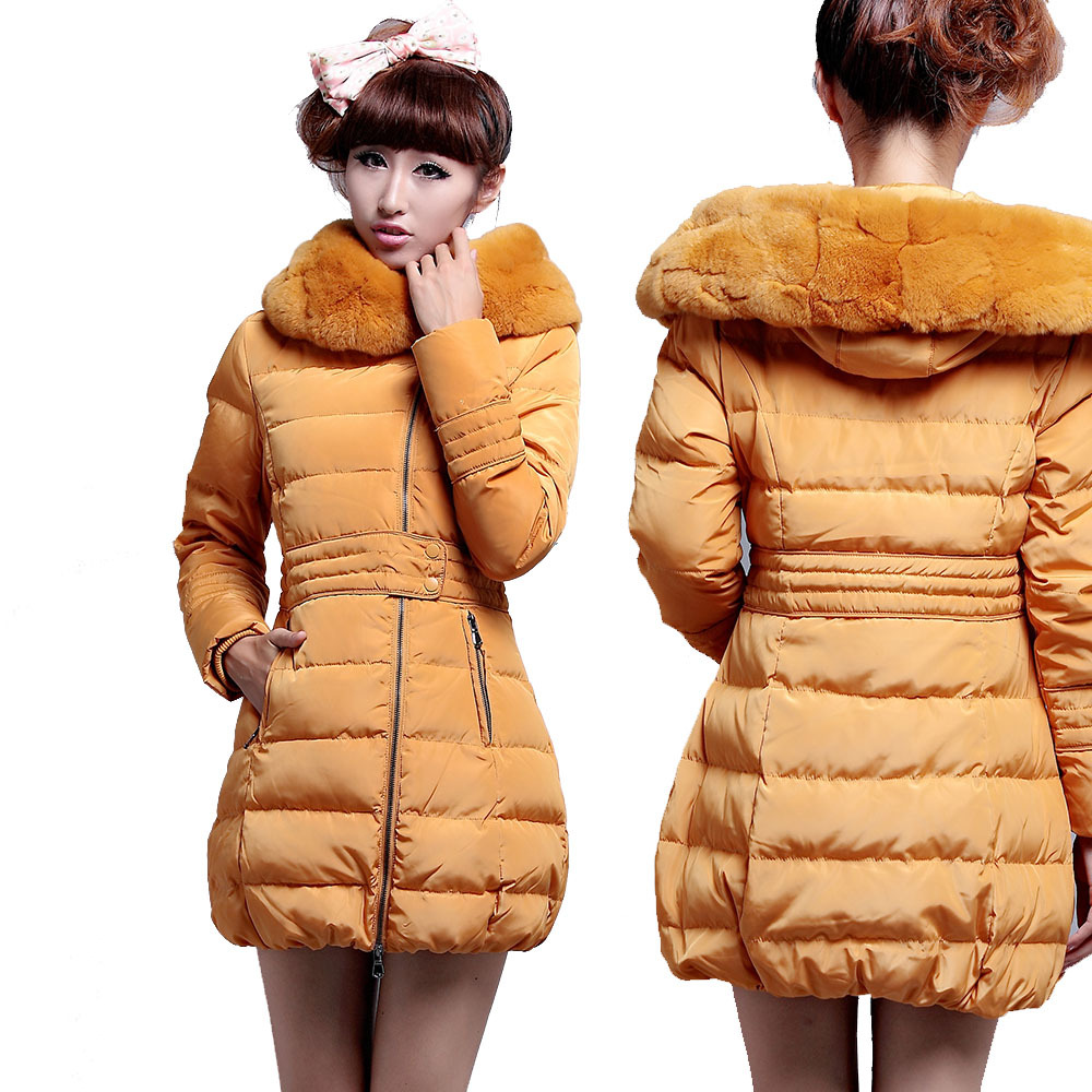 New Arrival women slim medium-long down coat outerwear lady hooed warm jacket winter down clothes