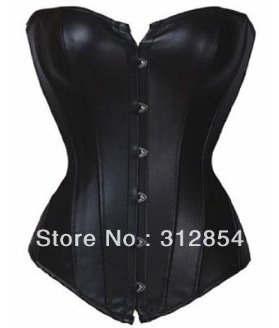 New Arrival womens black sexy leather steel boned waist bodysuit for women corsets Plus size XL Overbust body slender shapers