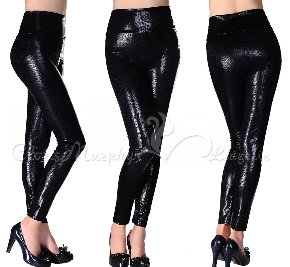 New arrival womens' fashion Imitation Serpentinite Leather pants leggings cozy quality casual elegant slim figure Free shipping