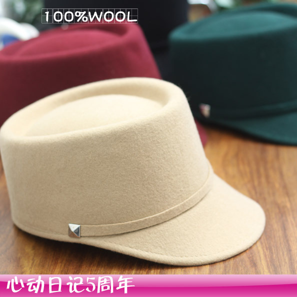New arrival wool hat women's fedoras star high quality coveredbuttons fashion 4