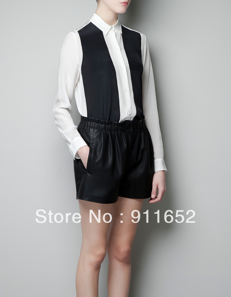 New Arrival Zar@ Color Block Chiffon Ladies Blouse, Cauasl Shirts