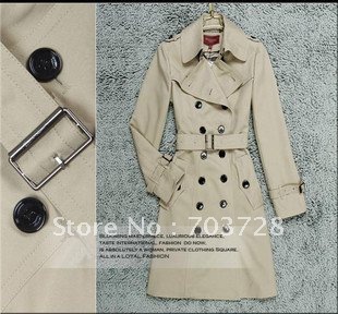 New Arrivals !!! BUR**RRY Classic Long Double Breasted Slim Coat