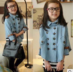New arrive 2012 Autumn Korea style girl's jeans  coat, children clothing, jacket, outwear, baby wear,3#qy2026