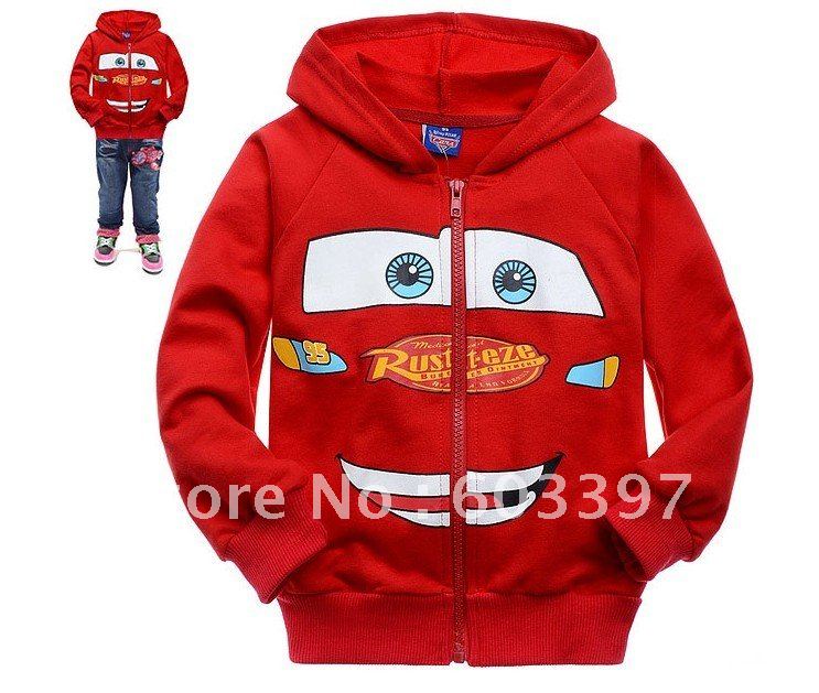 New arrive! 2012 new style baby boys hoodies children clothes cartoon clothingLightning Mc car long-sleeved sweater coat