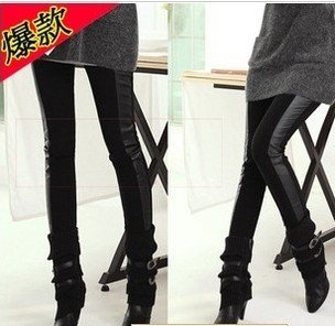 New arrive !Free shipping fashion new black shinning Imitation leather ladies legging ,  tight pants 5pcs/lots