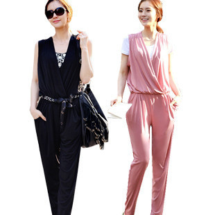 New arrive Summer jumpsuits casual women's  V-neck harem pants gracufeul jumpsuits fashion rompers Free shipping T0007