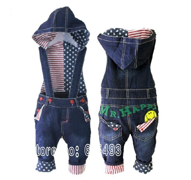 New Arrived 2013 Fashion Boys / Girls Overall Jeans Baby Long Trousers Kids pants High quality baby wear K196