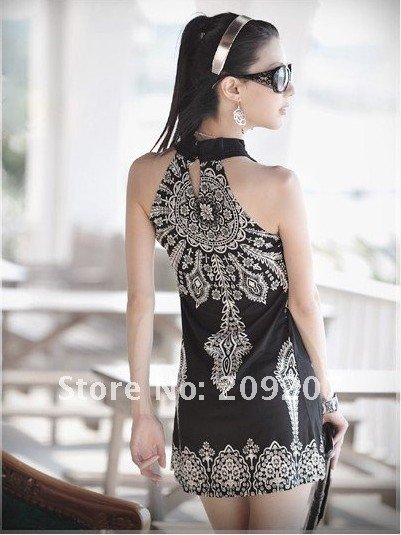 New arrived floral prints ladies' slimmer spaghetti strap dress 121948 (Drop shipping support!)