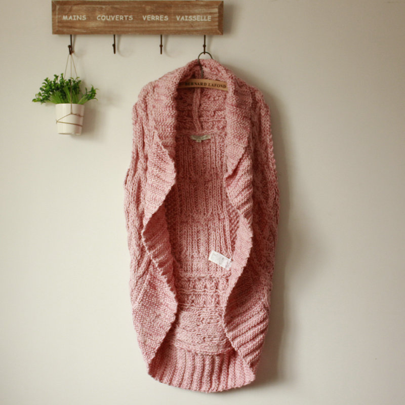 New autumn and winter 2012 autumn women's knitting thick yarn sweater cardigan fur shawl outerwear