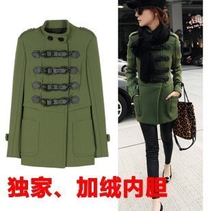 New autumn and winter 2013 choking mouth peppers Yang Mi Paris show double-breasted wool coat jacket women 292A00
