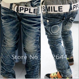 New autumn Children's clothes jeans ,baby boy's/girl's fashion Jeans  cotton 100% (free belt),5pcs/lot