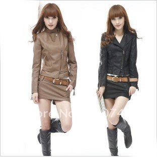 New Autumn Fashion Korean Locomotive clothing Washed Leather Jacket Free shipping