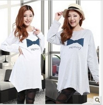 New Autumn Irregular fashion Long-sleeved bottoming shirt Maternity T-shirt Maternity sweater Pregnant women T-shirt #RY~B13