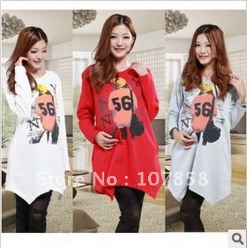 New Autumn Irregular fashion Maternity bottoming shirt Maternity T-shirt Maternity sweater Pregnant women T-shirt #RY~B08