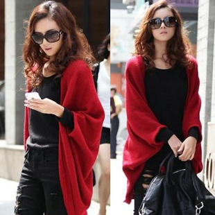 NEW Autumn new arrival cardigan medium-long shoulder width plus size clothing sweater outerwear d932