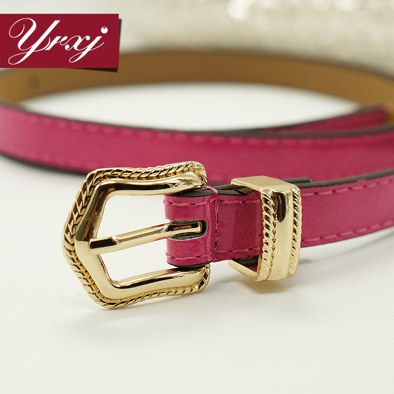 New candy color women's japanned leather strap fashion all-match casual clothing thin belt a202