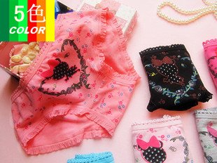 New Cartoon Lace Printed Underwear Shorts Woman's Cotton Briefs Elegant  Mix Order