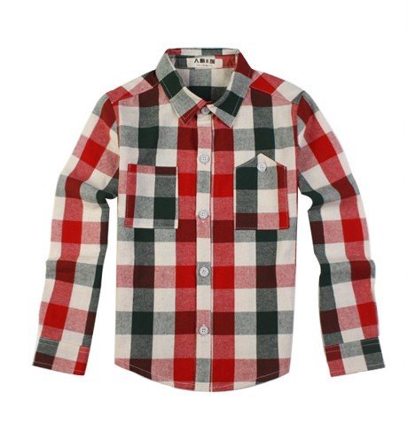 New children's checked shirt qiu dong boy's girl's shirt long sleeve % cotton