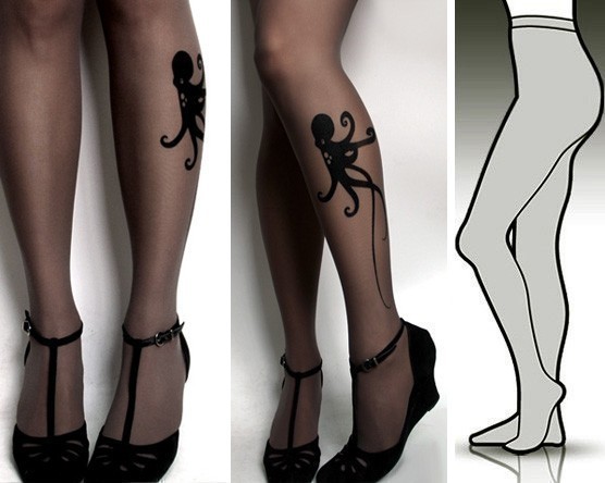 new color Grey sexy OCTOPUS tattoo tights  stockings