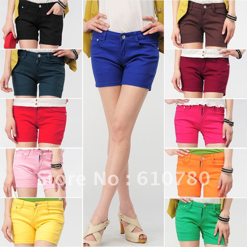 NEW Color Premium Jegging Zipper Skinny Shorts HOTPANTS