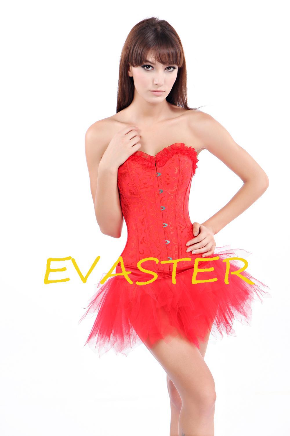 New design Fashionable Red Brocade Burlesque sexy woman corset bustier