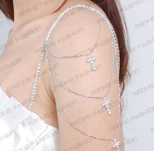 New design rhinestone bra strap Cross crystal shoulder strap free shipping wholesale/retailer