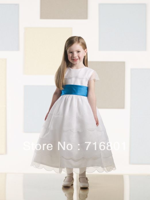 New Design Short Sleeve Pretty Fashion Flower Girl Dresses ONID412S