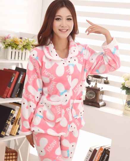 New design sleepwear , Coral fleece Bunny suits pajamas for women